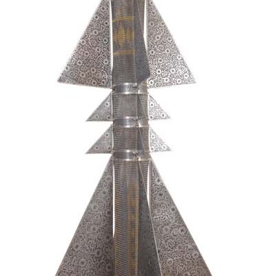 Shahpour Pouyan, Projectile, 2012, Iron and brass, 210 cm. (height)